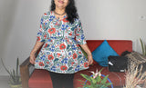 TLFAB-008a/Cruz Top with neck string & elastic/Peplum Kurti