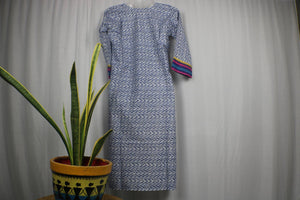 TLFABk-00010/Shalu Print/Jeans Blue Long Kurtis