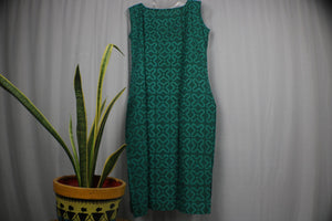 TLFABk-00013/Green Batik/Sleeveless/Button Long Kurtis