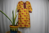 TLFABk-0009b/Block Print /V neck/Long Kurtis