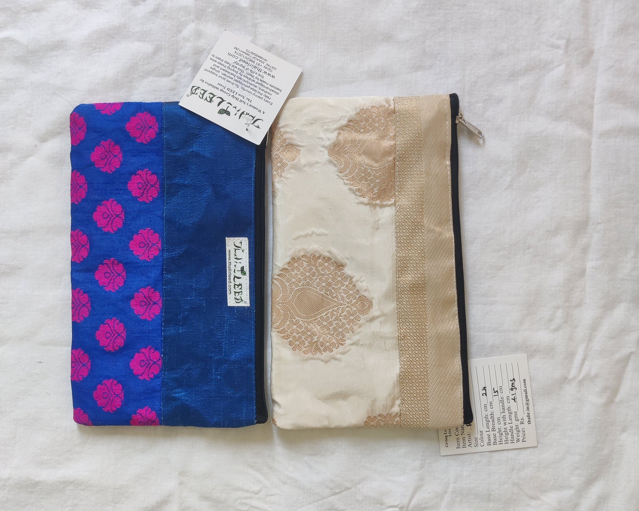 TLCB-0043a/Gift Pouches Made of Silk & Cotton-2 layers