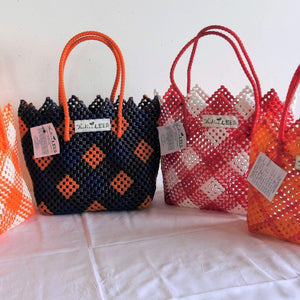 TLBAS-0010/Vangi Cross-Knot Big Check/V Design/S/M-w/without lining - Thalir Leed®