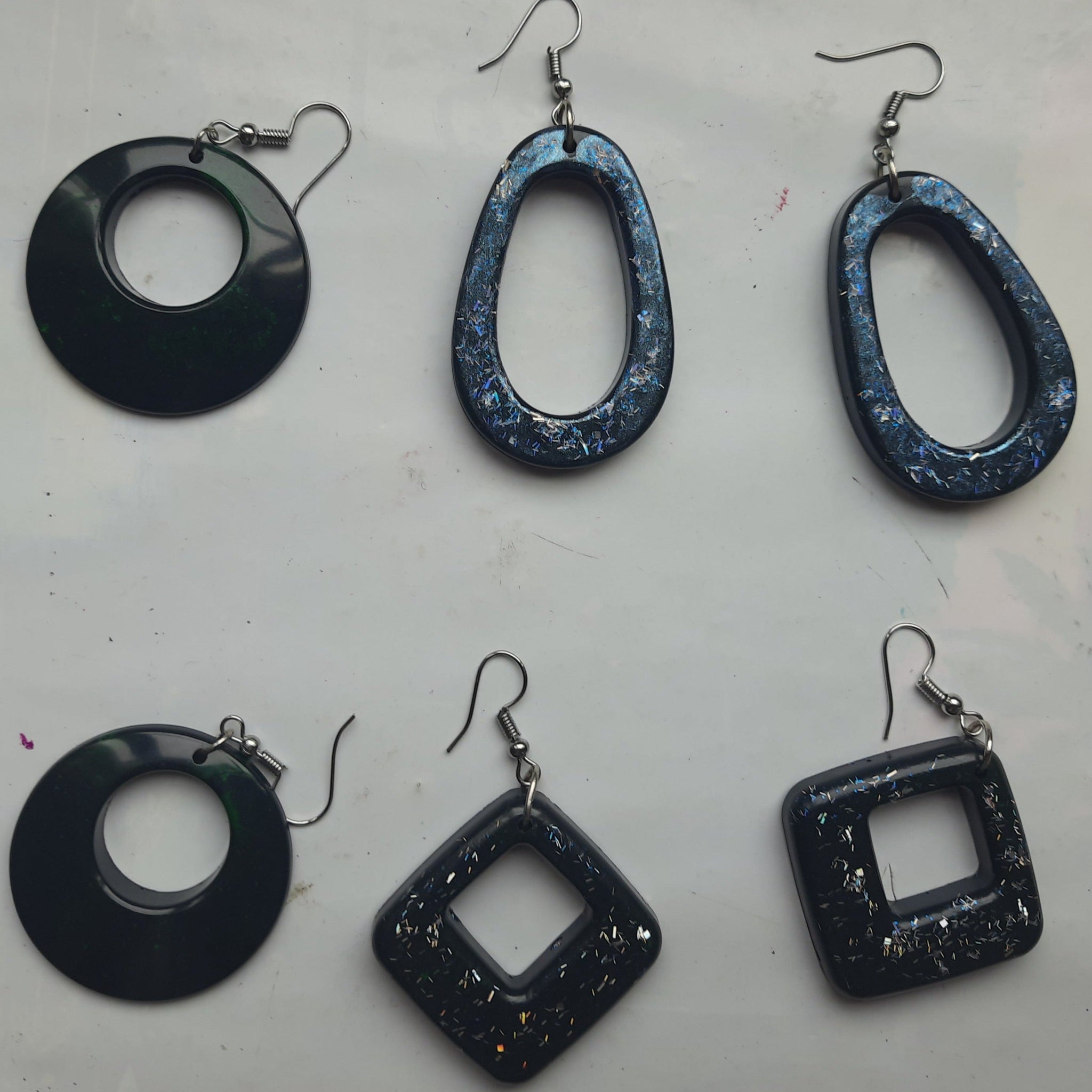 TLRJ-005/Rasin 3 pairs black earrings - Thalir Leed®