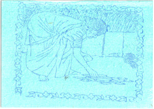 TLELI-028/Greeting card in Acrylic on handmade paper - Thalir Leed®