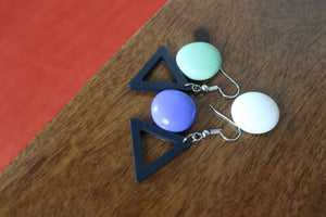 TLRJ-009/ square & triangle earrings - Thalir Leed®