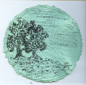 TLELI-Acrylic painting on handmade paper “Trees & life”(Framed) - Thalir Leed®