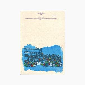 TLELI-Greeting card: Acrylic on handmade paper - Thalir Leed®