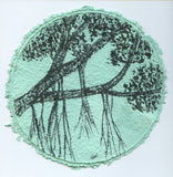 TLELI-Acrylic painting on handmade paper “Trees & life”(Framed) - Thalir Leed®