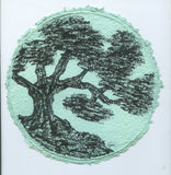 TLELI-Acrylic painting on handmade paper “Trees & life”(Framed) - Thalir Leed®