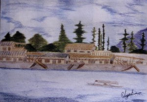 TLELI-Colour Pencil, landscape on cartridge paper - Thalir Leed®